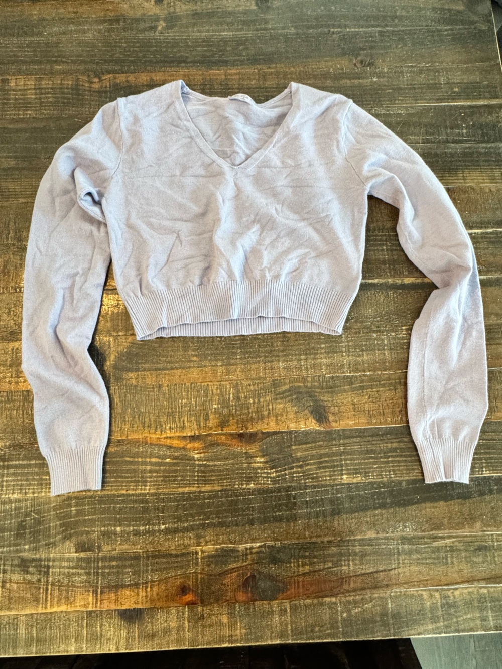 Brandy Melville Light Purple Cropped V-Neck Knit Sweater. Open to offers!!